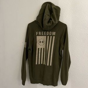 dark green hoodie with flag!